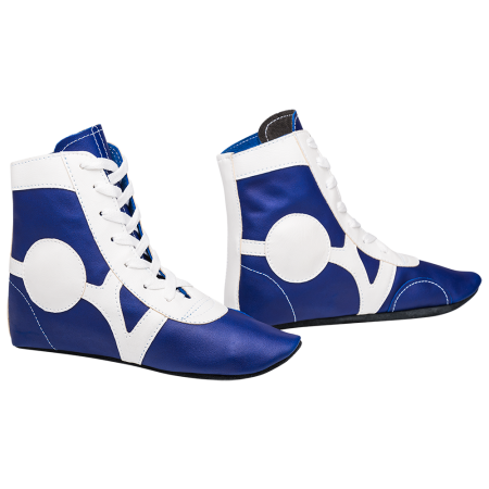 Купить Обувь для самбо SM-0102, кожа, синий Rusco в Нестерове 