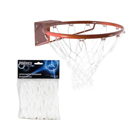 Купить Сетка баскетбольная Torres, нить 4 мм, белая в Нестерове 